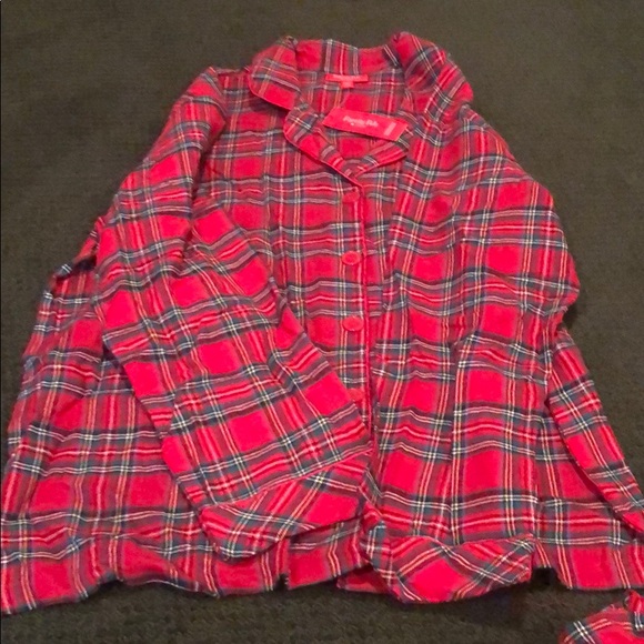 Macys NWT flannel Size 2X Red Plaid Pajama set retail 70 HOST PICK - Picture 3 of 7